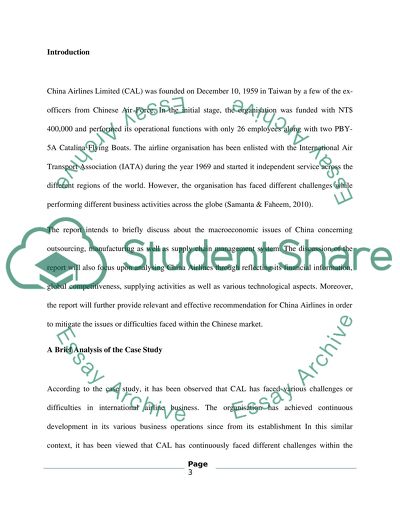 Problem at China Airlines