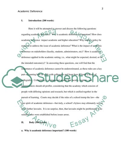 Academic Deference:A Legal Issue, In Academia vs. the Courts