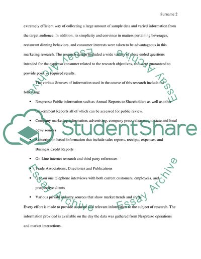 Nespresso marketing research