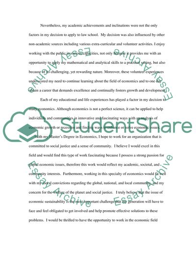 Statement of Purpose - field of economics