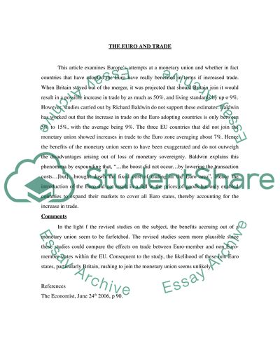 Article Critiques on Finance