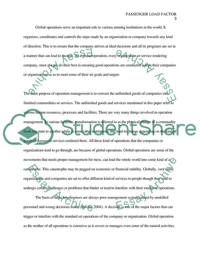 The Passenger Load Factor