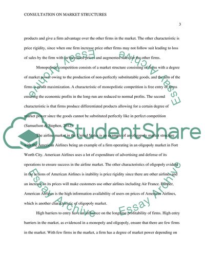 Consultation on Market Structures