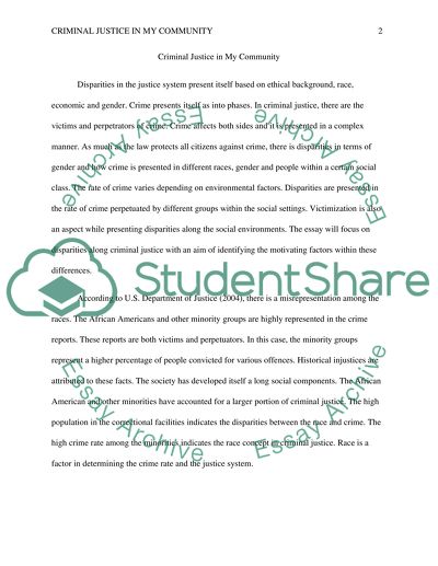 Criminal Justice System in my Community