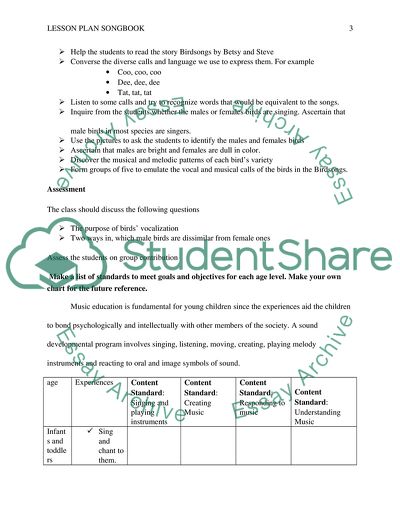 Lesson Plan SongBook