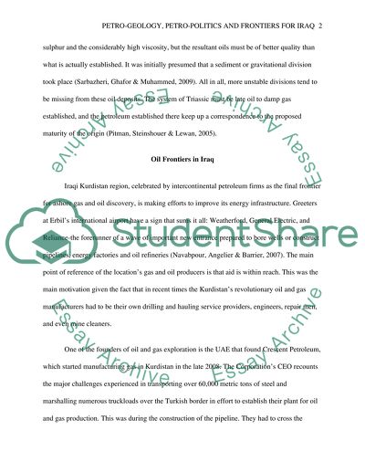 Petro-Geology, Petro-Politics, and Frontiers for Iraq