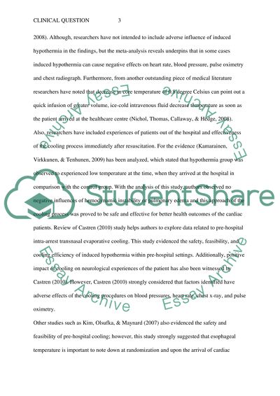 Clinical Question and Appraisal Evidence