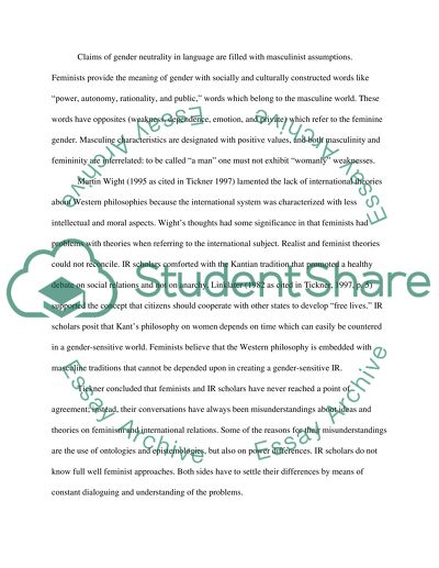 Feminism and the Role of Gender Politics in International Relations