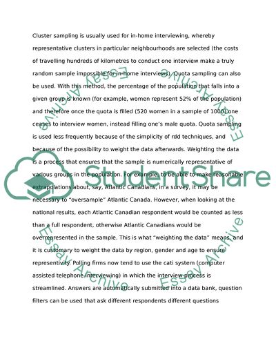 Cluster Sampling and Basic Principle of Polling