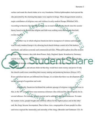 Imagine that you are participating in a professional conference, and your role is to offer commentary on three papers that examine early modern Europe and make claims about religion and violence
