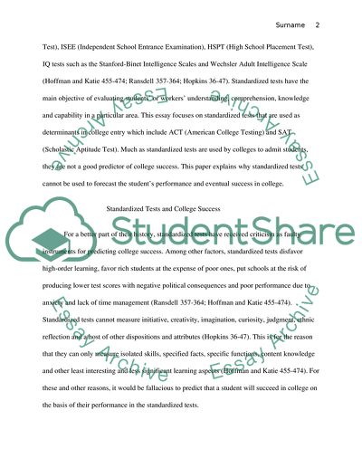 Standardized Tests Are Not a Good Predictor of College Success