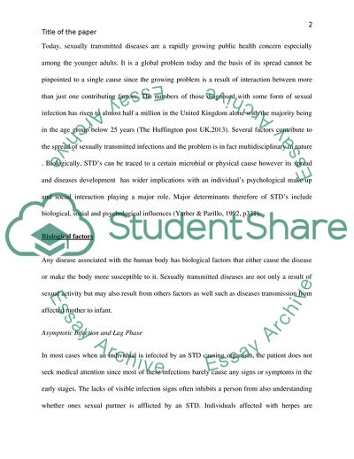 Biological and Social Factors in Sexually Transmitted Diseases in the Young Adult Population