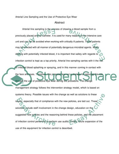 Use of eye protector while taking artirial blood sampling
