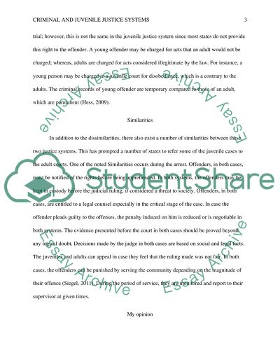 Criminal and Juvenile Justice Systems