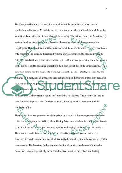 The City Both Offers and Restricts Possibility