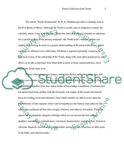 Summarize and Critics on Torah (Pentateuch)