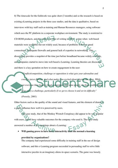 The use of gaming in e-Learning