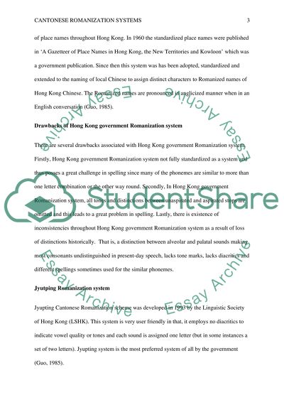 Cantonese Romanization System