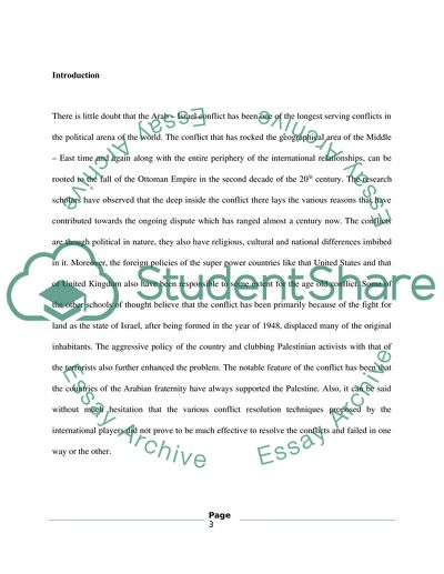 The Arab-Israeli Conflict