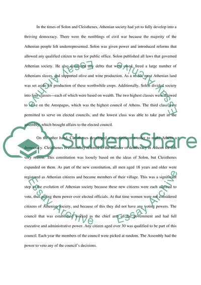 Reforms of Solon and Cleisthenes