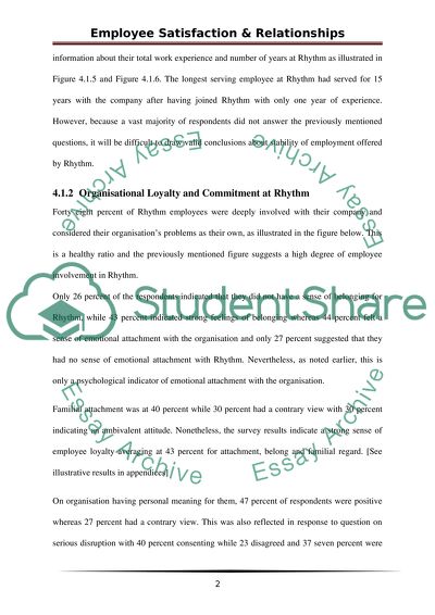 Employment loyalty at Rhythm