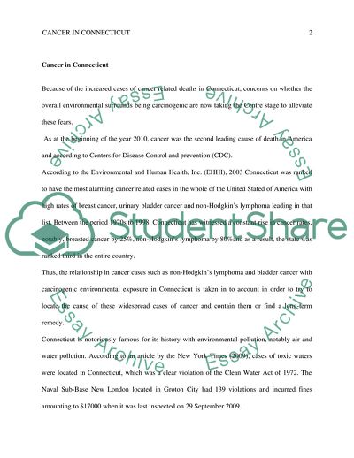Cancer in Connecticut - does CT have a higher than normal cancer rate and are environmental issues to blame