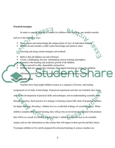 Strategies that Support Learning in Science for Children