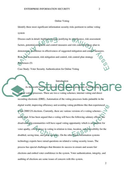 Voter Security Authentication for Online Voting