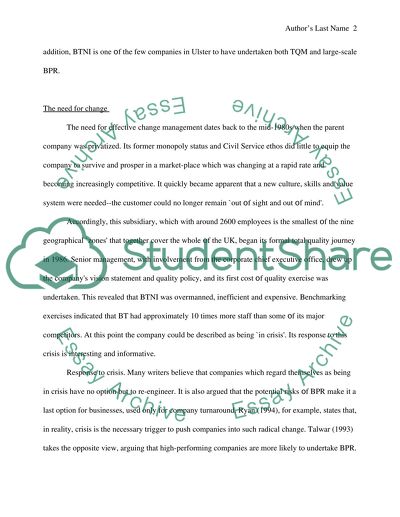 Change Management of British Telecommunications