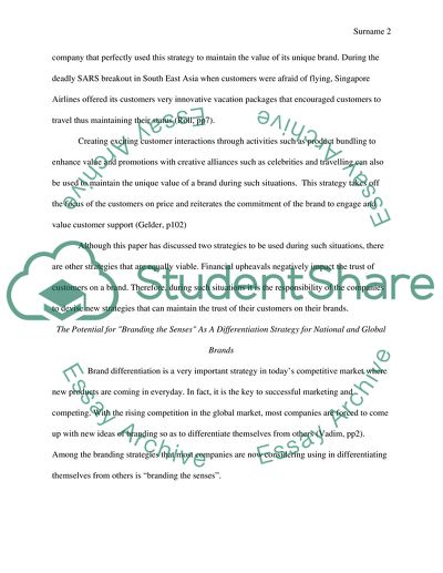 The Global Financial Crisis-Brand Management