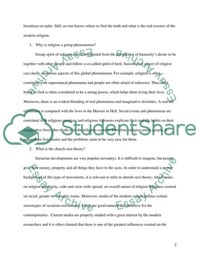 Social Organization of Religion