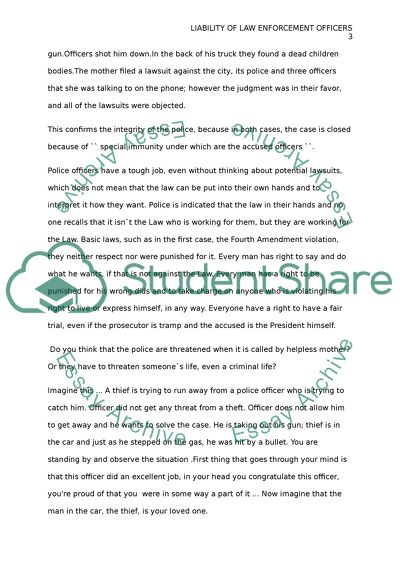 Liability of Law Enforcement Officers WK7