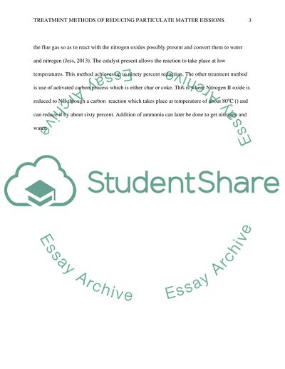 Unit VIII Assessment#2 Treatment Method Reducing Particulate Matter