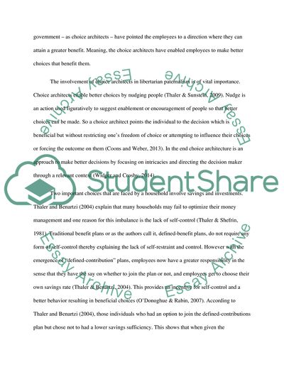 The Concept of Choice Architecture