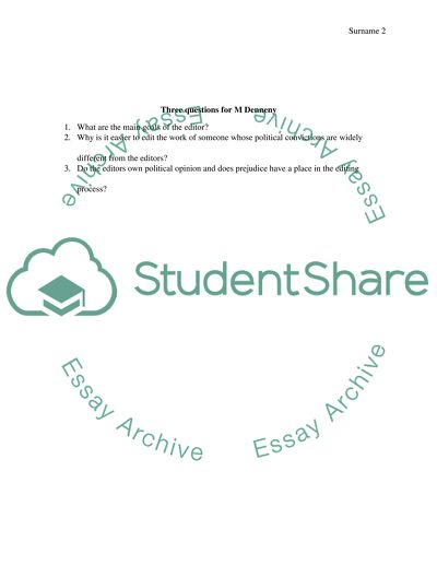 Discussion thread 1:M Denneny Discussion thread 2:Do Editors Know Best