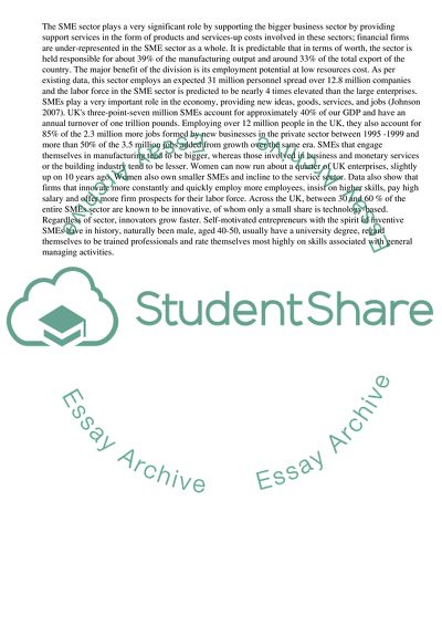 The Role of Small and Medium Enterprises in the UK