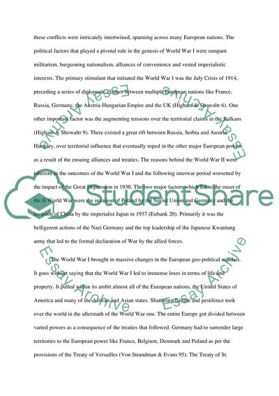 The Origins of World War II