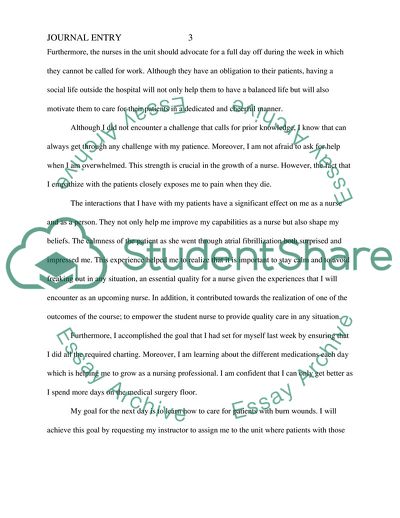 Reflective Journal of a Nurse
