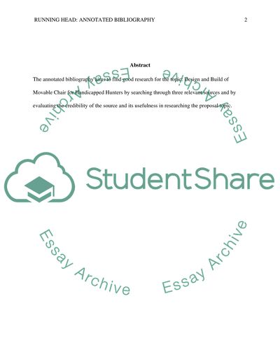 Design and Build of Movable Chair for Handicapped Hunters