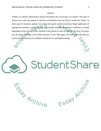 Rise of Mechanical Ventilation of Asthmatic Patients in a Pre-Hospital Setting