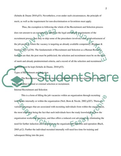 Types of Recruitment and Selection