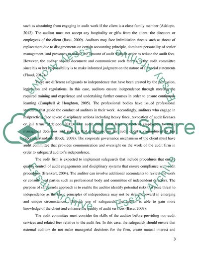 Issues Related To The Auditor Independence