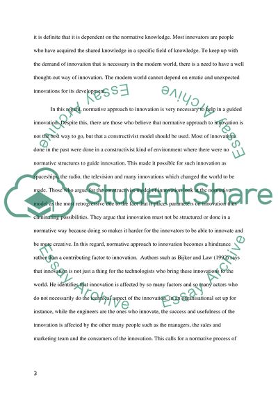 Innovating: Normative versus Constructivist Approach