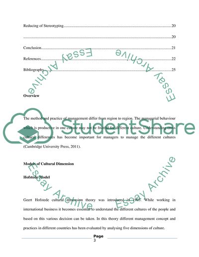 Models of Cultural Dimension