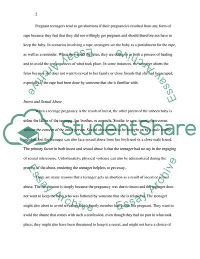 Causes and Effects of Teenage Abortion in the US