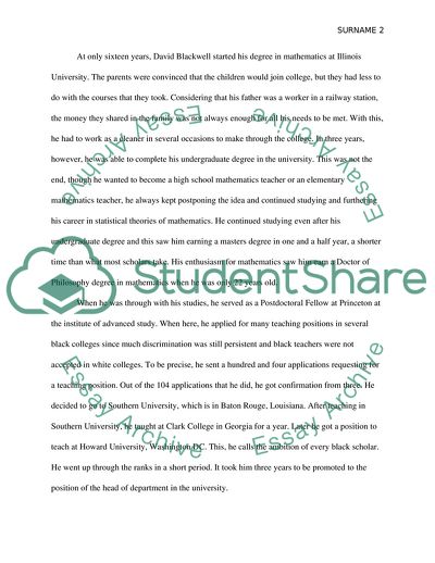 Activities of the Mathematician Mr David Blackwell