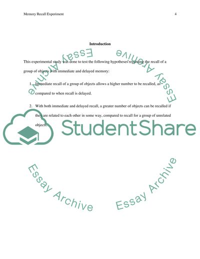 Memory Recall Experiment