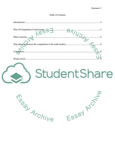 Audit Concentration - Lack of Competition in the Large Company Audit Market