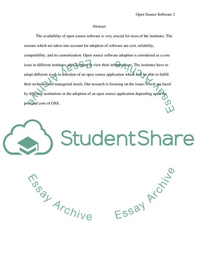 Institutional Adoption of Open Source Software