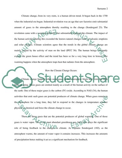 Contribution of Man to Global Climate Change